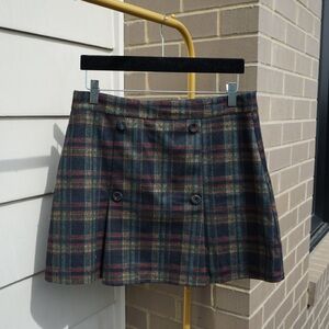 Plaid pleated mini skirt
